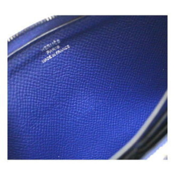 HERMES Azap Long Wallet All Leather Blue Electric Stamped A - Picture 7 of 8